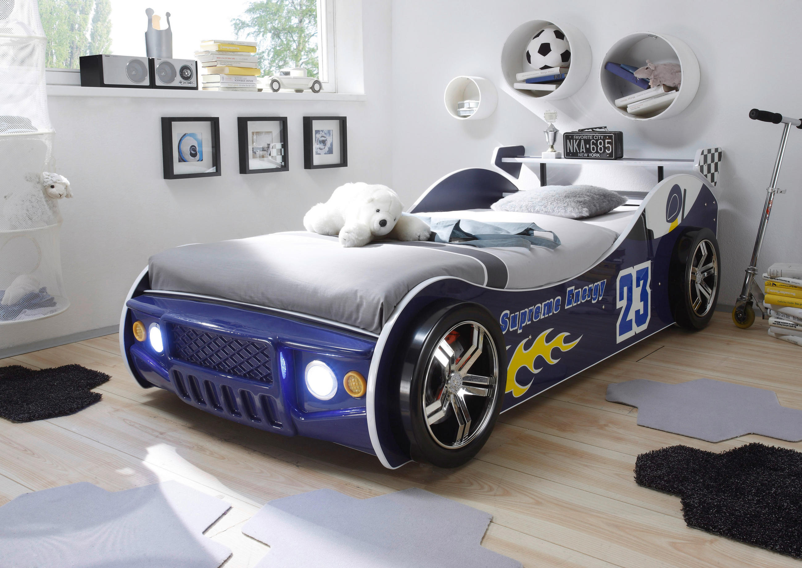 Autobett Energy Rennwagen 90/200 cm Blau Blau  - Blau, Basics, Holzwerkstoff (90/200cm)