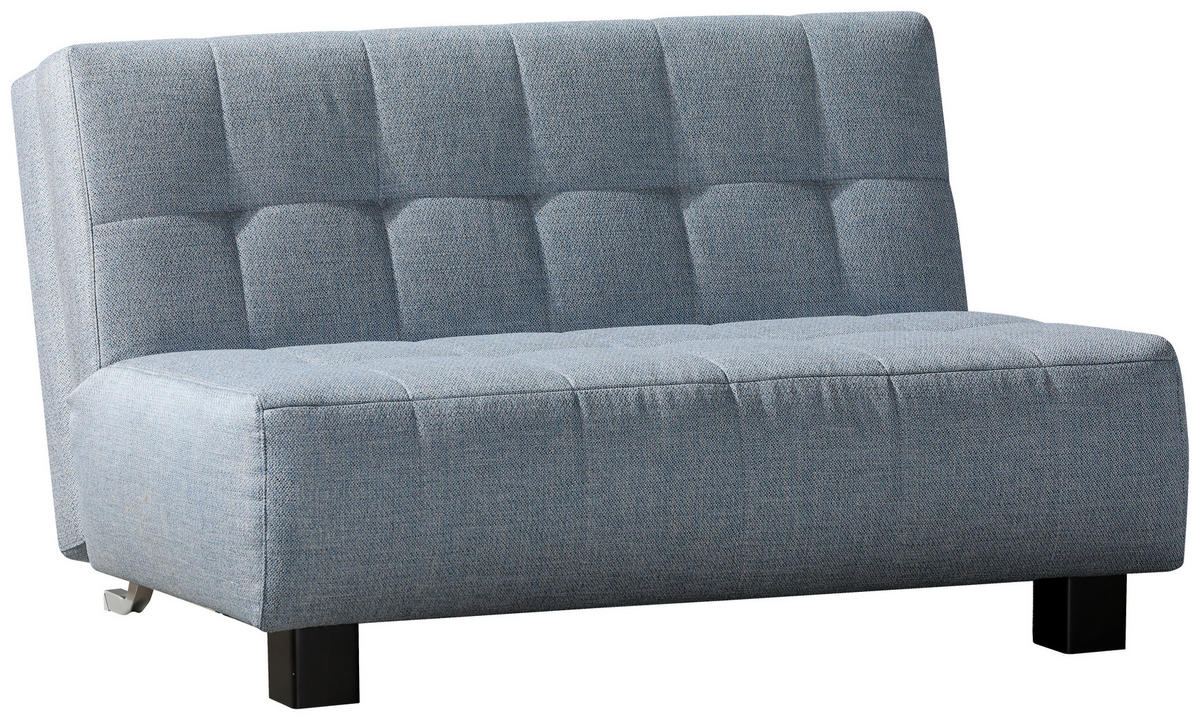 SCHLAFSOFA Textil Hellblau  - Schwarz/Hellblau, Design, Textil/Metall (145/92/102cm) - Novel