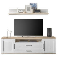 WOHNWAND 2-teilig  in Eiche San Remo  200/60/38 cm  - Silberfarben/Lärchefarben, LIFESTYLE, Holzwerkstoff/Kunststoff (200/60/38cm) - MID.YOU