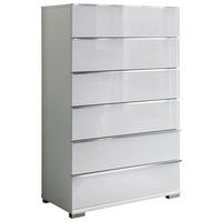 KOMMODE 75/120/42 cm  in Weiss  - Chromfarben/Weiss, Basics, Glas/Holzwerkstoff (75/120/42cm) - Venda