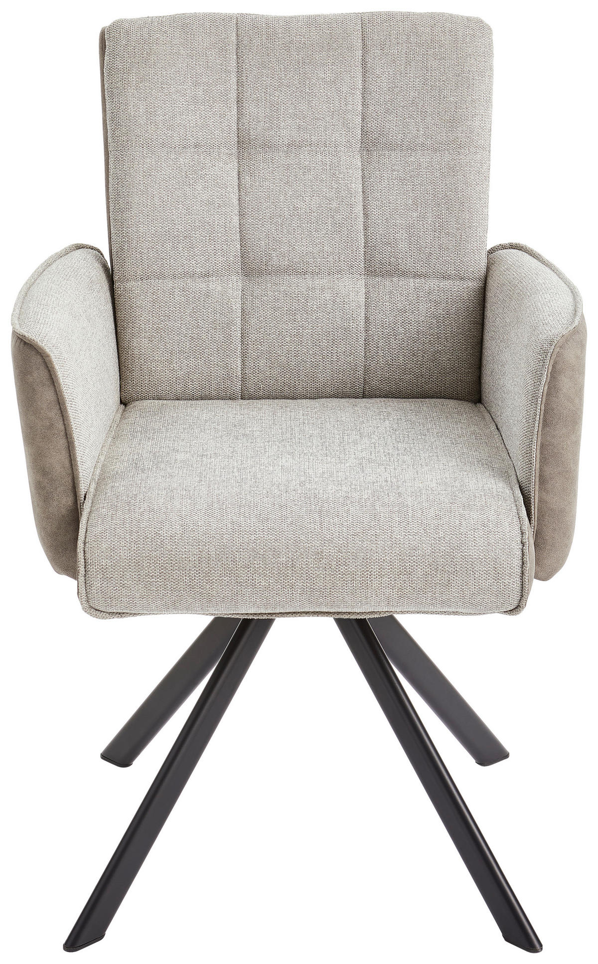 ARMLEHNSTUHL  in Eisen Webstoff, Leinenoptik  - Schwarz/Grau, MODERN, Holz/Textil (61/91/64cm) - Livetastic