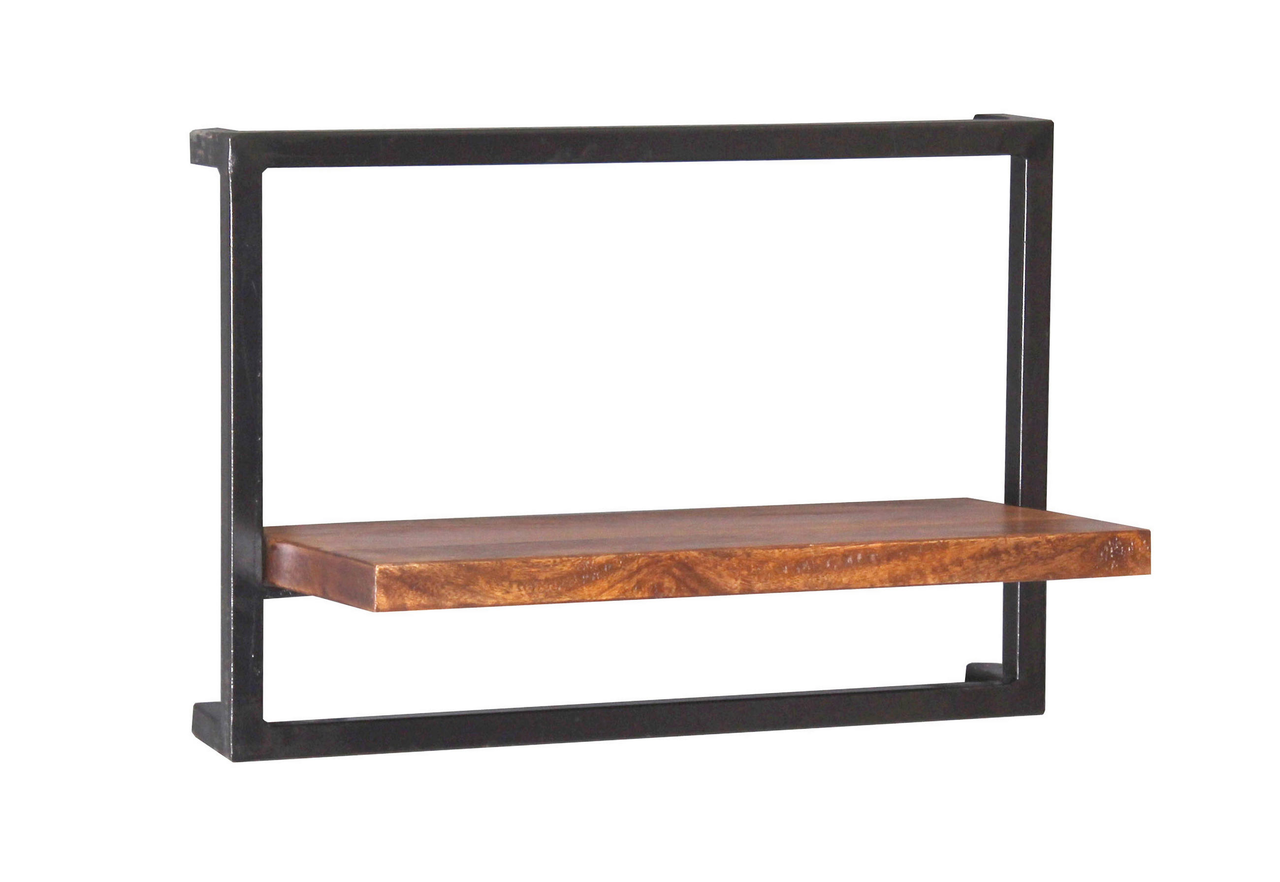WANDREGAL 50/35/25 cm  - Schwarz/Naturfarben, Design, Holz/Metall (50/35/25cm) - MID.YOU
