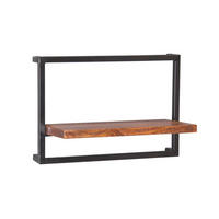 WANDREGAL 50/35/25 cm  - Schwarz/Naturfarben, Design, Holz/Metall (50/35/25cm) - MID.YOU