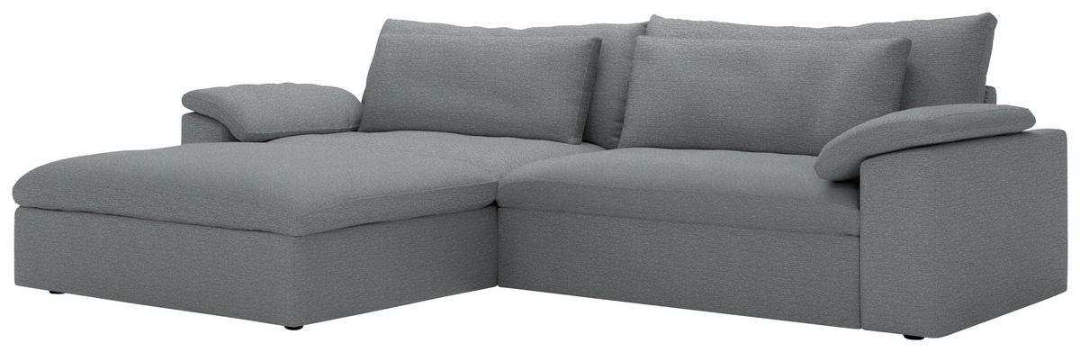ECKSOFA  Chenille Grau  - Schwarz/Grau, Modern, Kunststoff/Textil (198/306cm) - Carryhome
