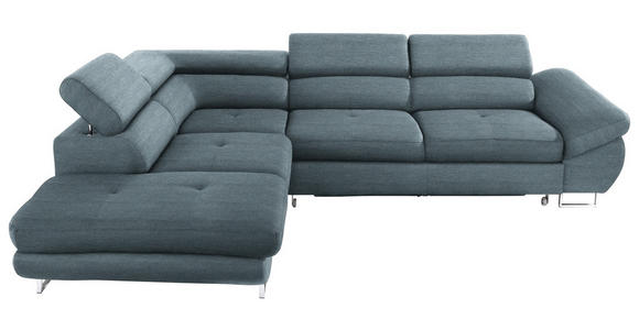 ECKSOFA in Webstoff Blaugrau  - Blaugrau, Design, Textil/Metall (235/280cm) - Hom`in