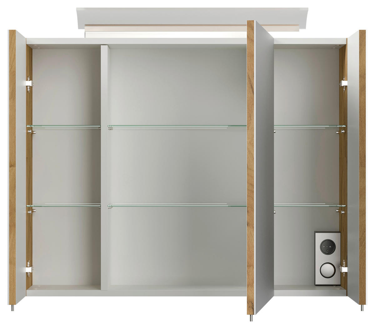 BADEZIMMER 2-teilig  in 80 cm  - Eichefarben/Weiß, Basics, Keramik/Holzwerkstoff (80cm) - MID.YOU