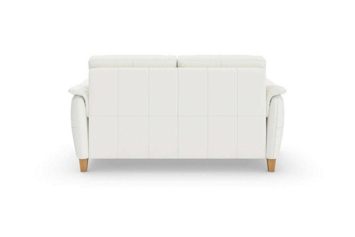3-SITZER-SOFA PALMERA E Echtleder Weiß  - Eichefarben/Weiß, Basics, Leder/Holz (179/89/89cm) - Sit & More