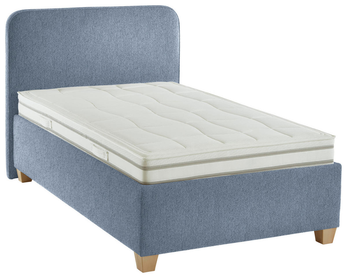POLSTERBETT 120/200 cm  in Blau  - Blau/Weiss, Konventionell, Holz/Textil (120/200cm) - Beldomo - Sleep