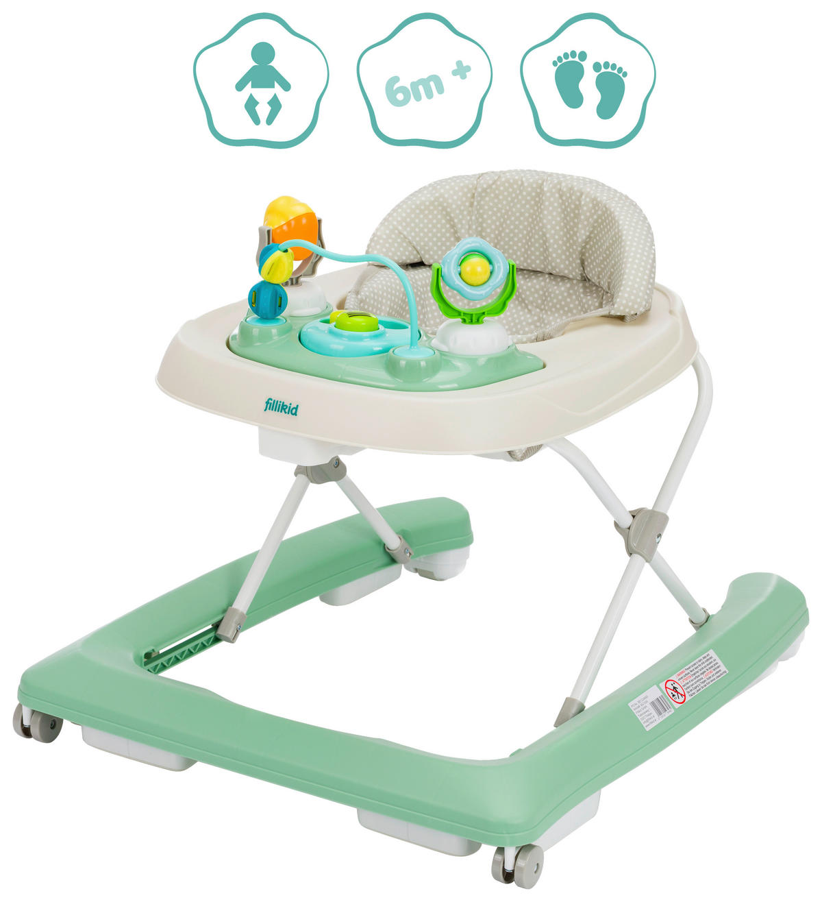 LAUFLERNWAGEN  - Limette, Basics, Kunststoff/Textil (62/53/65cm)