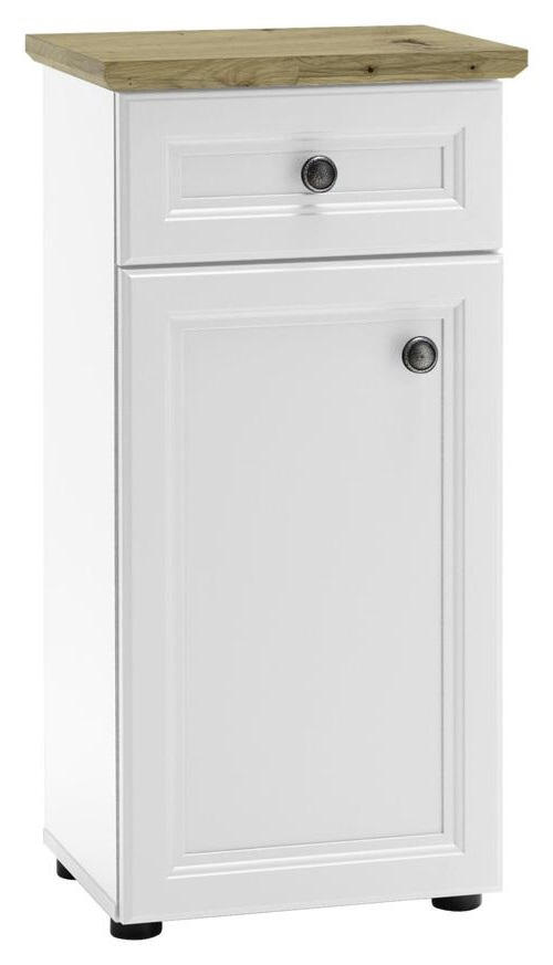 UNTERSCHRANK 41/83/32 cm   - Eichefarben/Silberfarben, KONVENTIONELL, Holzwerkstoff/Kunststoff (41/83/32cm) - Livetastic