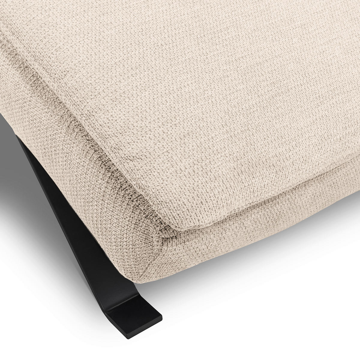 RELAXLIEGE Echtleder Beige  - Beige/Schwarz, Design, Leder/Metall (65/95/171cm) - Celina Home