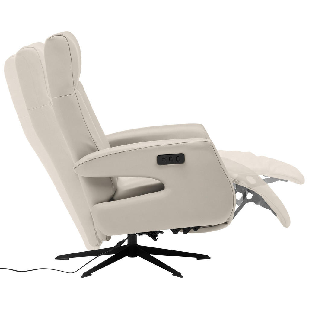Thumbnail - Welnova Relaxsessel, Creme, Leder, Echtleder, Color-Finish-Leder, 74x105x82 cm, Fußauswahl, Lederauswahl, Relaxfunktion,...