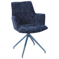 SCAUN CU BRAȚE in albastru  - albastru, Lifestyle, metal/textil (59,5/90,5/62,5cm) - Novel