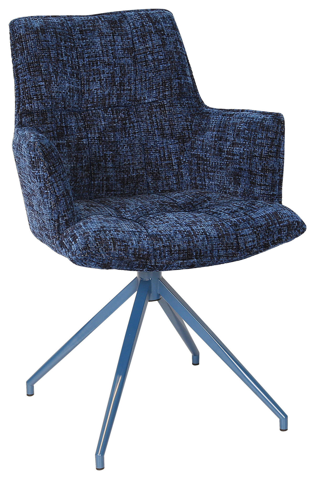 SCAUN CU BRAȚE in albastru  - albastru, Lifestyle, metal/textil (59,5/90,5/62,5cm) - Novel