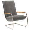 SESSEL in Flachgewebe Greige  - Edelstahlfarben/Greige, Design, Holz/Textil (76/105/87cm) - Koinor