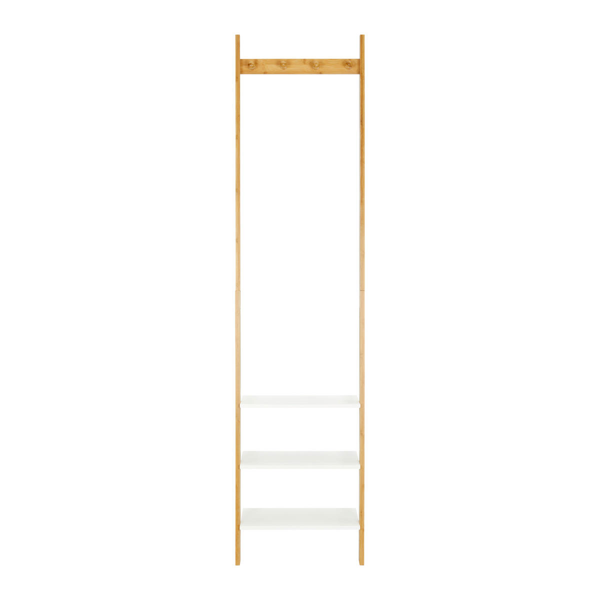 LEITERREGAL Naturfarben, Weiß  - Naturfarben/Weiß, MODERN, Naturmaterialien/Holzwerkstoff (43/175/25cm) - Bessagi Home