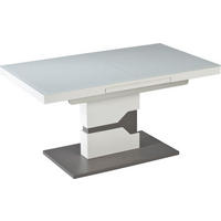 COUCHTISCH ESG 110-150/65/57-76 cm rechteckig Grau, Weiß  - Weiß/Grau, Design, Glas/Holzwerkstoff (110-150/65/57-76cm) - Venda