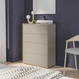 KOMMODE , 75/99/35 cm, 4 Schublade(n)  - Taupe/Silberfarben, Trend, Holzwerkstoff/Kunststoff (75/99/35cm) - Carryhome