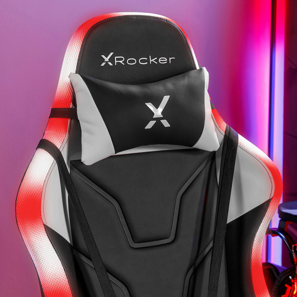 GAMINGSTUHL Schwarz Metall, Kunststoff, Textil   - Schwarz/Grau, MODERN, Kunststoff/Textil (66/128/59,9cm) - X Rocker