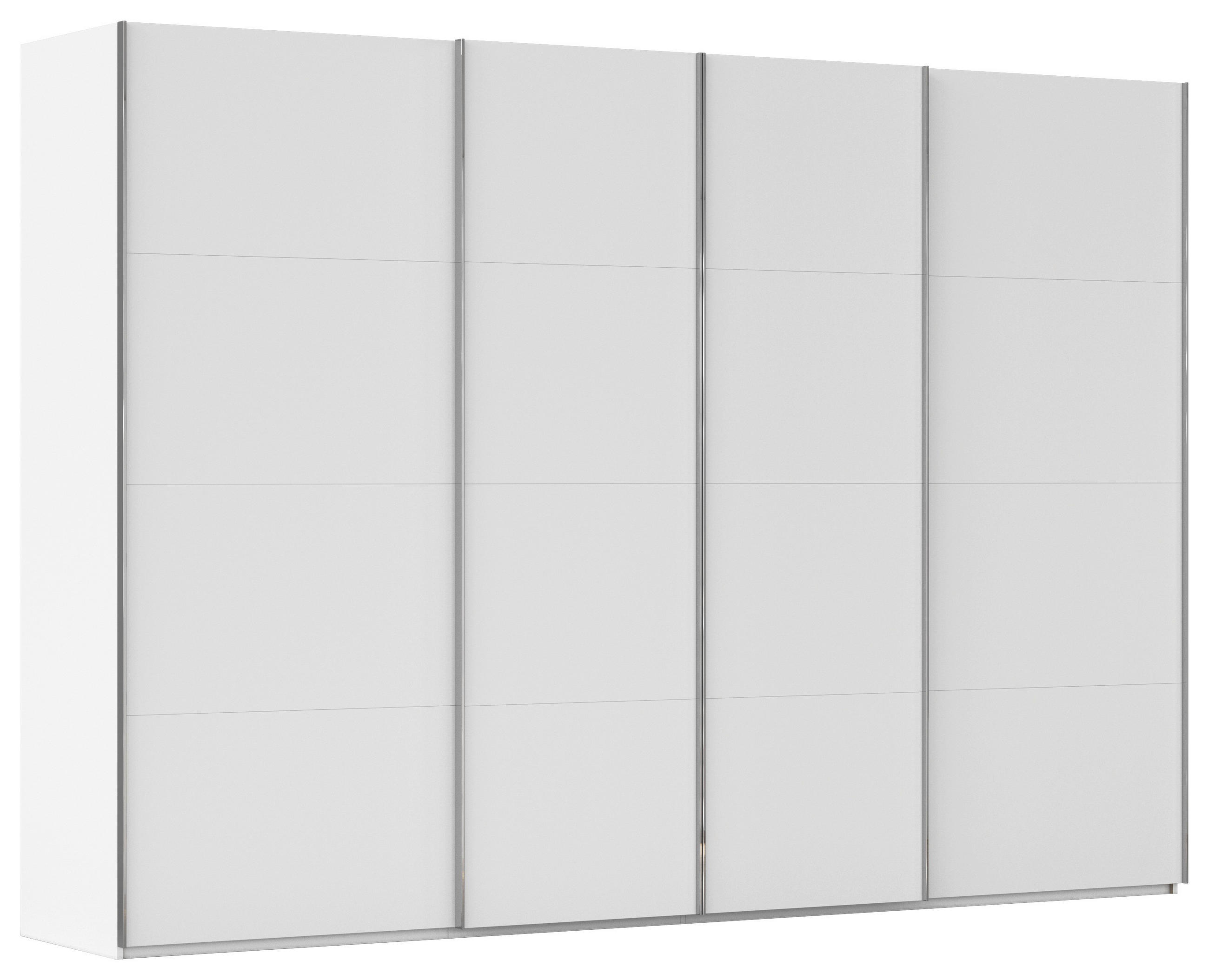 SCHWEBETÜRENSCHRANK 316/223/68 cm 4-türig Weiß  - Chromfarben/Weiß, Design, Holzwerkstoff/Metall (316/223/68cm) - Novel
