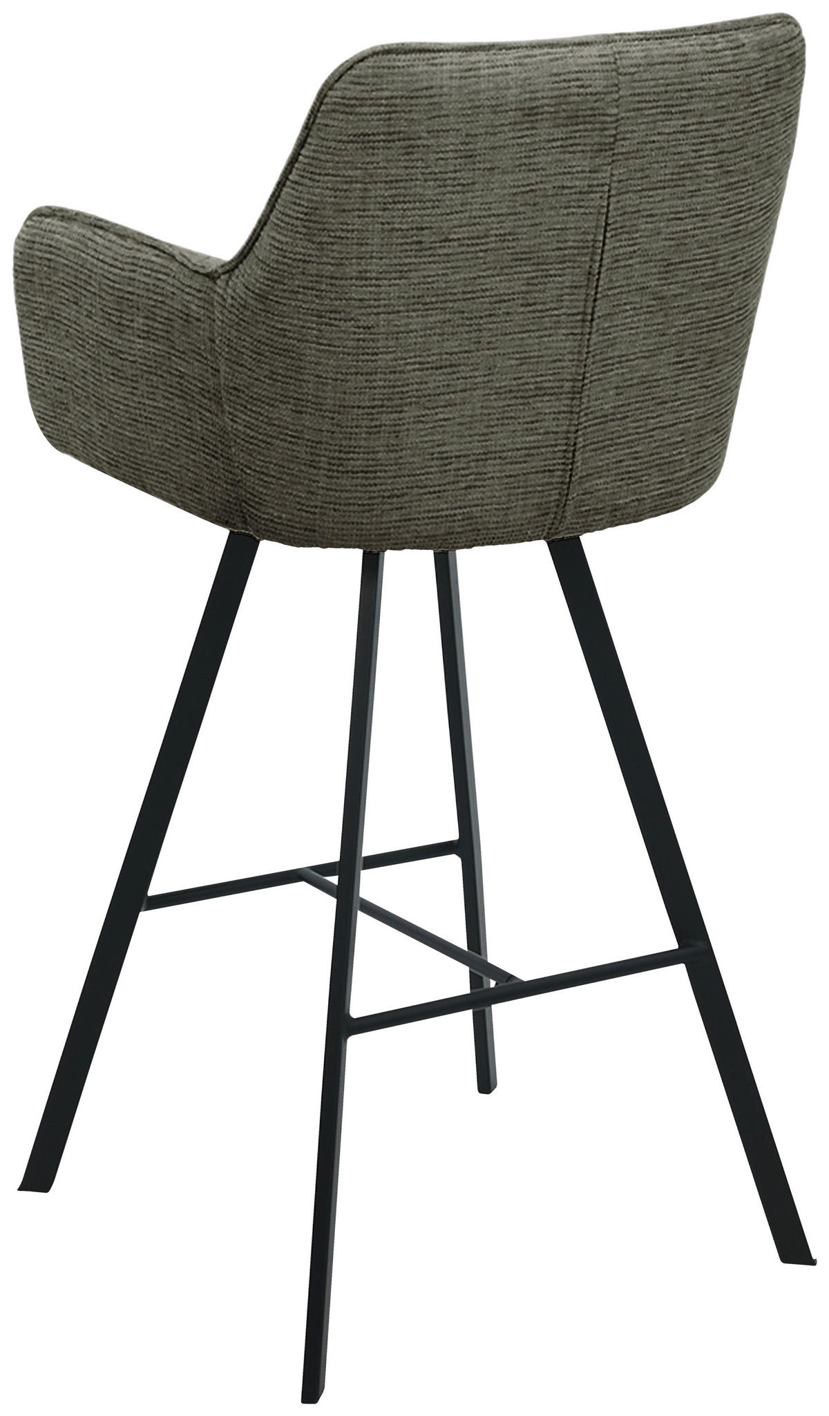 BARHOCKER Struktur Grün, Schwarz Eisen Sitzfläche 180° drehbar, automatische Rückholfunktion  - Schwarz/Grün, Design, Textil/Metall (55/108/58,5cm) - Carryhome