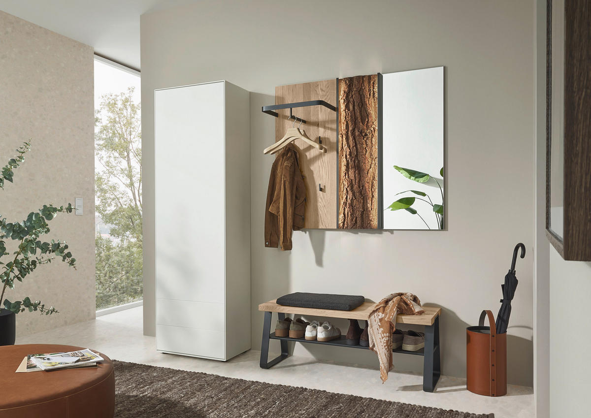 GARDEROBENSCHRANK  in 60/196/39 cm  - Schwarz/Weiß, Design, Holz (60/196/39cm) - Johann Jakob