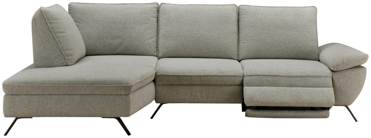 ECKSOFA Beige Webstoff  - Beige/Schwarz, MODERN, Textil/Metall (161/290cm) - Livetastic