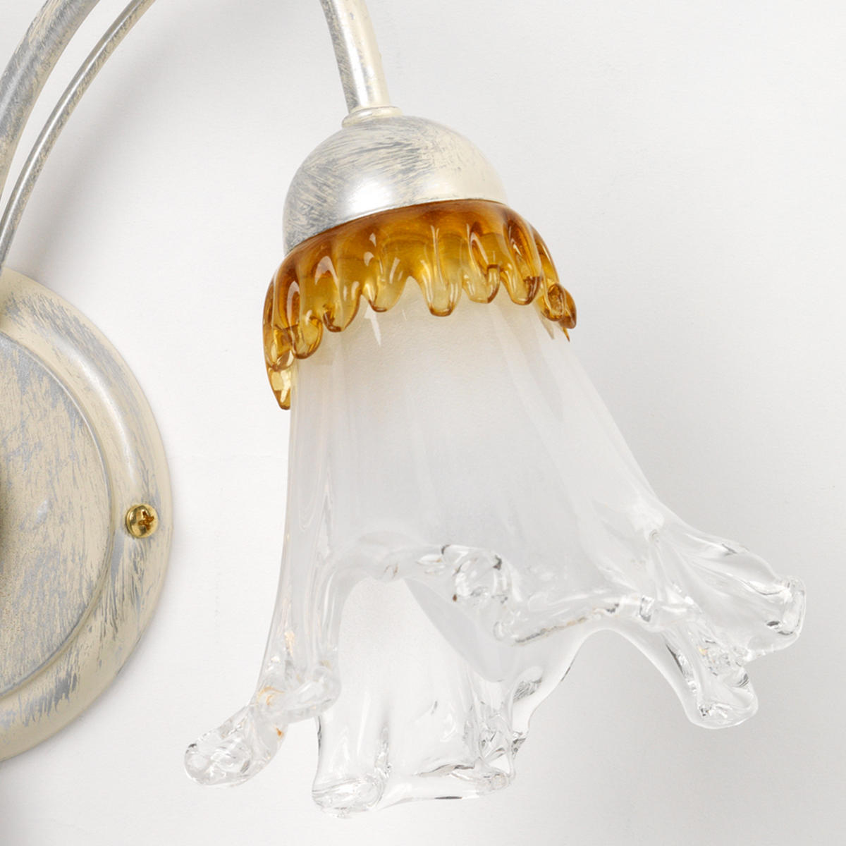WANDLEUCHTE 35/45 cm   - Weiß, KONVENTIONELL, Glas/Metall (35/45cm)