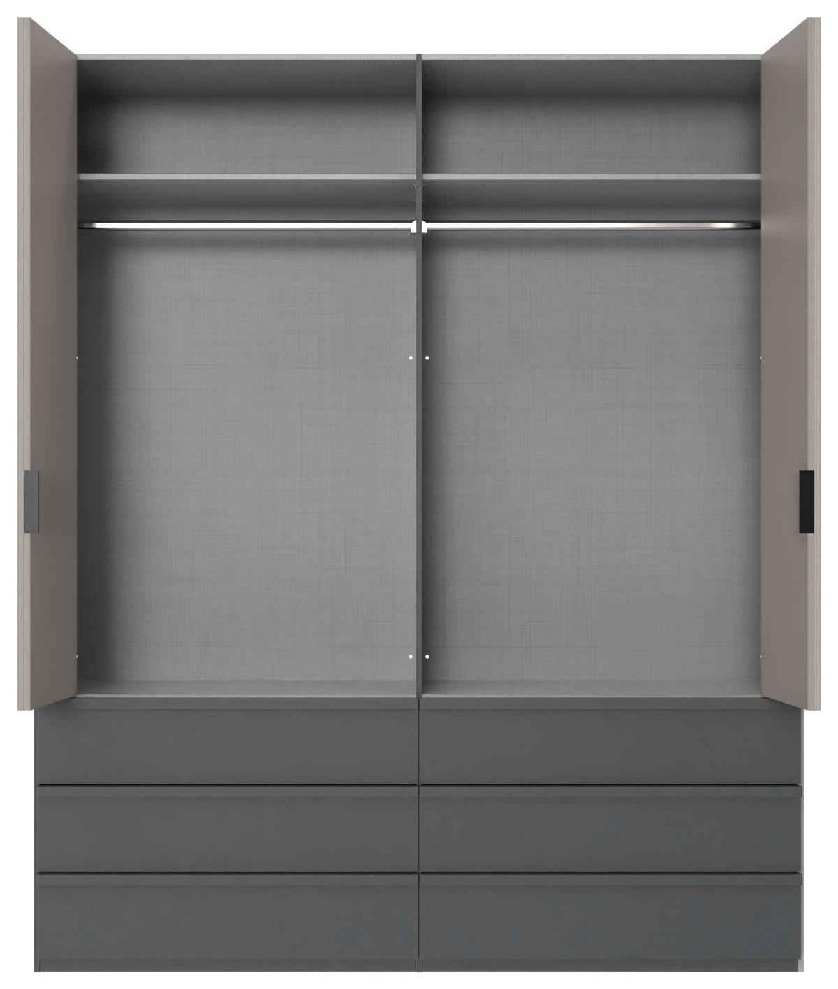 ORMAR S PREKLOPNIM VRATIMA boje grafita, Sahara   - boje grafita/crna, Design, drvni materijal (200/236/58cm) - Hom`in