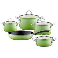KOCHTOPFSET Nouvelle 5-teilig  - Klar/Hellgrün, Basics, Glas/Metall - Riess