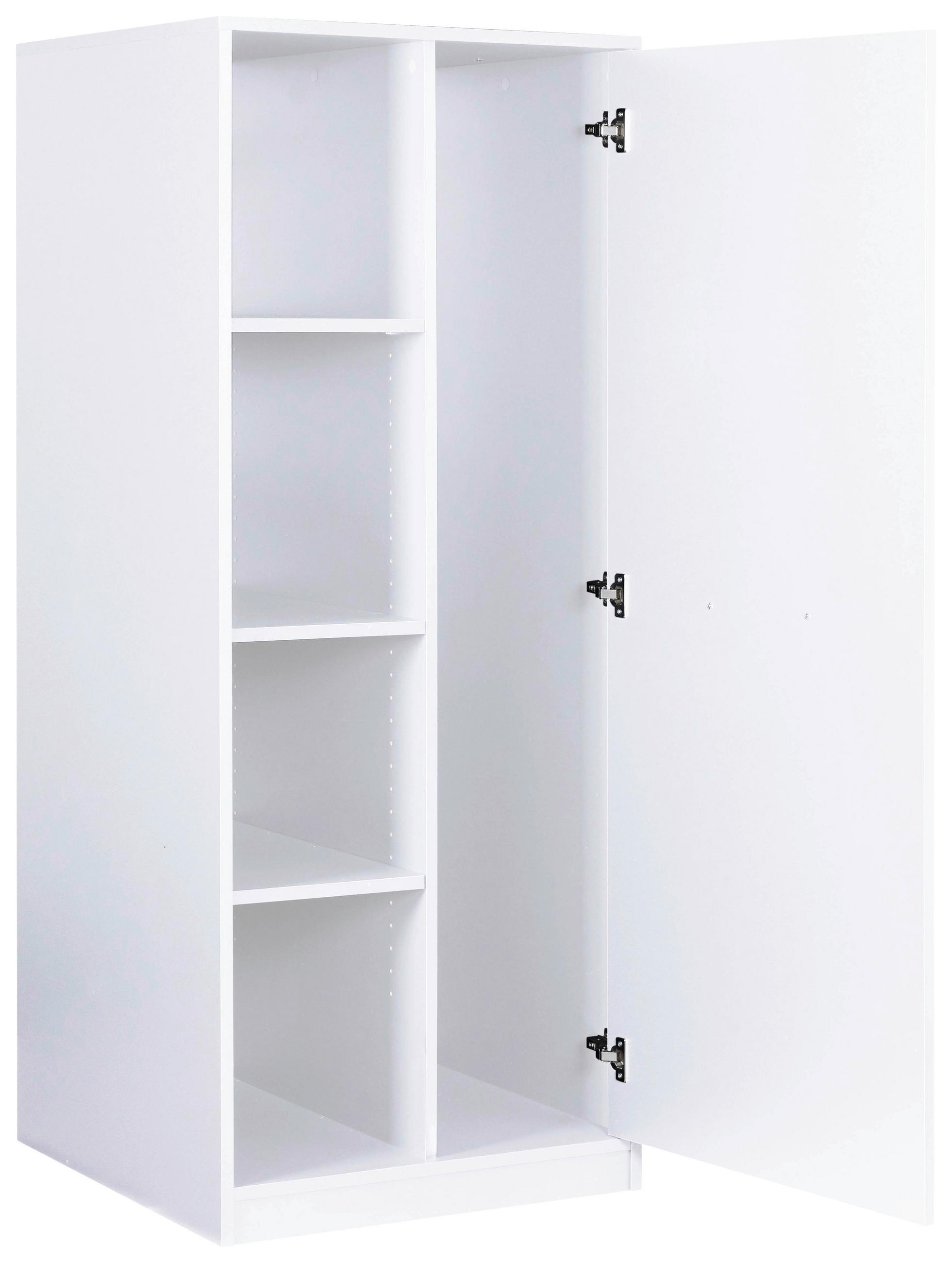 MEHRZWECKSCHRANK 67/164/68 cm  in Weiß  - Silberfarben/Weiß, MODERN, Holzwerkstoff/Metall (67/164/68cm) - home24