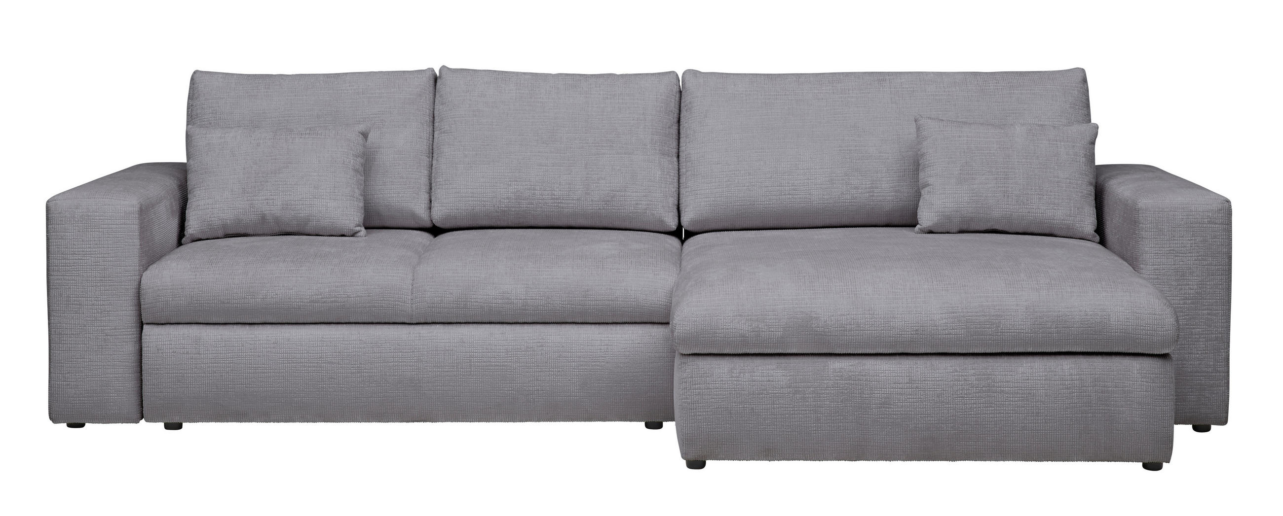 ECKSOFA Grau Chenille  - Schwarz/Grau, KONVENTIONELL, Kunststoff/Textil (292/150cm) - Hom`in