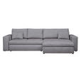 ECKSOFA Grau Chenille  - Schwarz/Grau, KONVENTIONELL, Kunststoff/Textil (292/150cm) - Hom`in