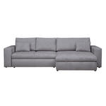 ECKSOFA in Chenille Grau  - Schwarz/Grau, KONVENTIONELL, Kunststoff/Textil (292/150cm) - Hom`in