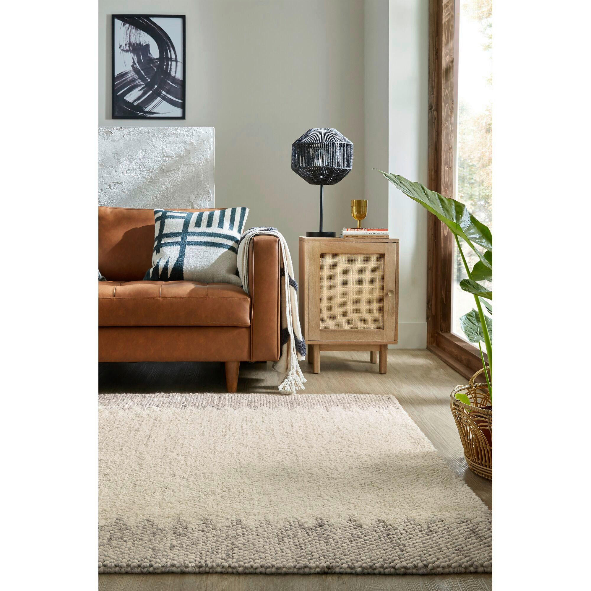 HANDWEBTEPPICH 120/170 cm MINERALS BORDER Naturfarben  - Naturfarben, KONVENTIONELL, Textil (120/170cm)