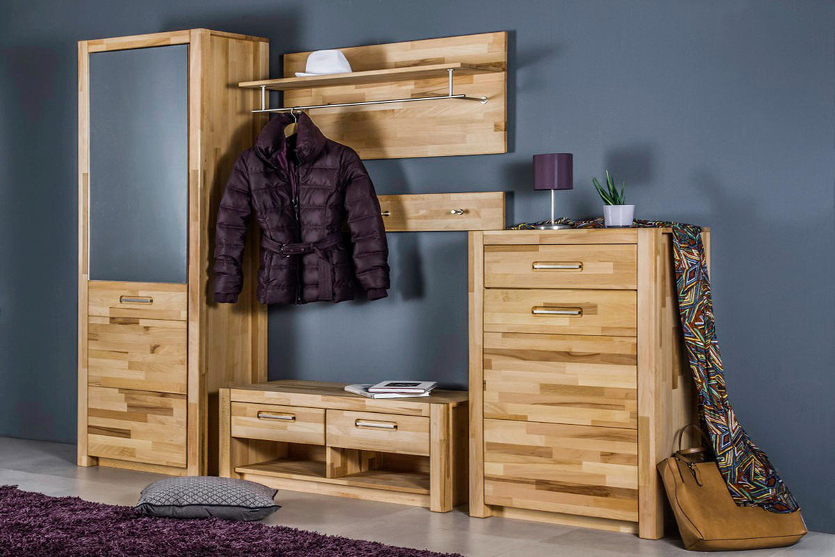 GARDEROBENPANEEL  in 100/105/27 cm  - Buchefarben, KONVENTIONELL, Holz (100/105/27cm) - Hom`in