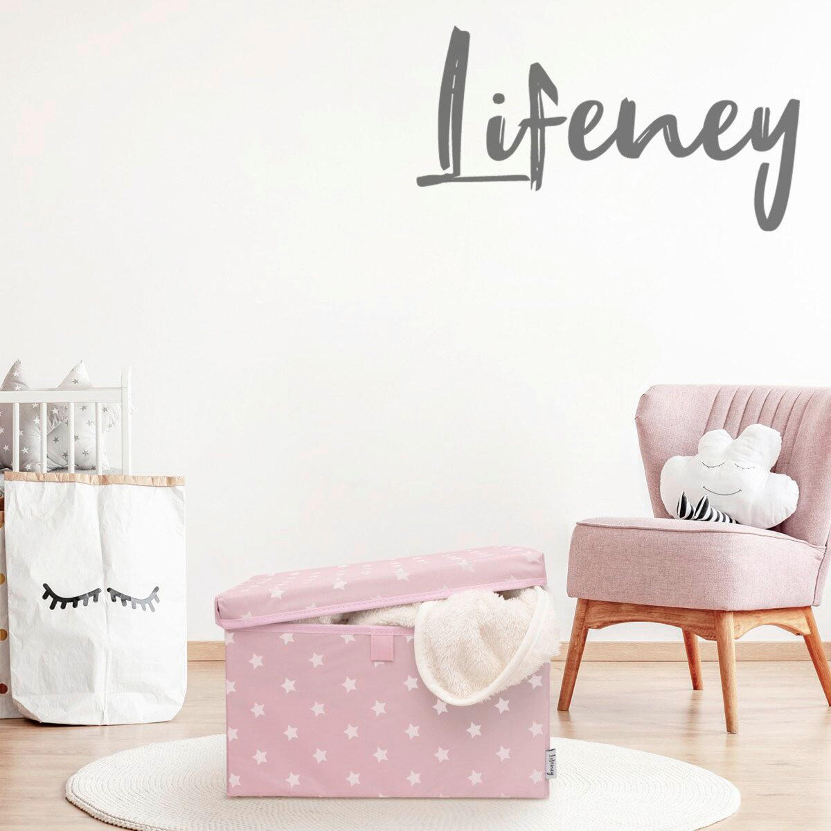 AUFBEWAHRUNGSBOXEN-SET  - Rosa, Basics, Kunststoff (37/25/21cm) - Lifeney