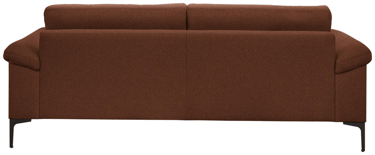 3-SITZER-SOFA in Flachgewebe Rostfarben  - Rostfarben/Schwarz, Design, Textil/Metall (226/89/97cm) - Pure Home Lifestyle