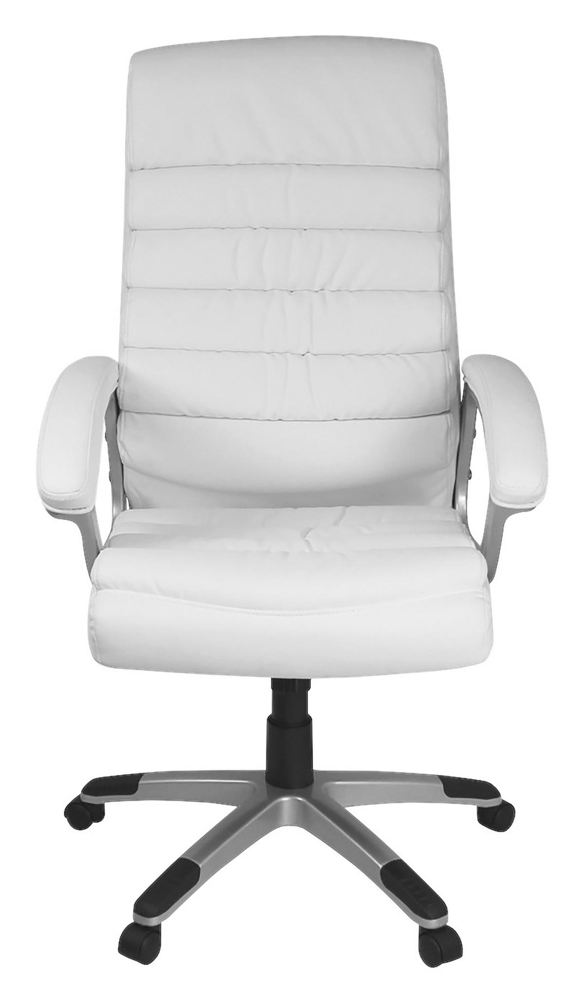 KANCELÁRSKE KRESLO, kožený vzhľad, biela - biela/hliníková, Konventionell, textil/plast (60/125/60cm) - MID.YOU
