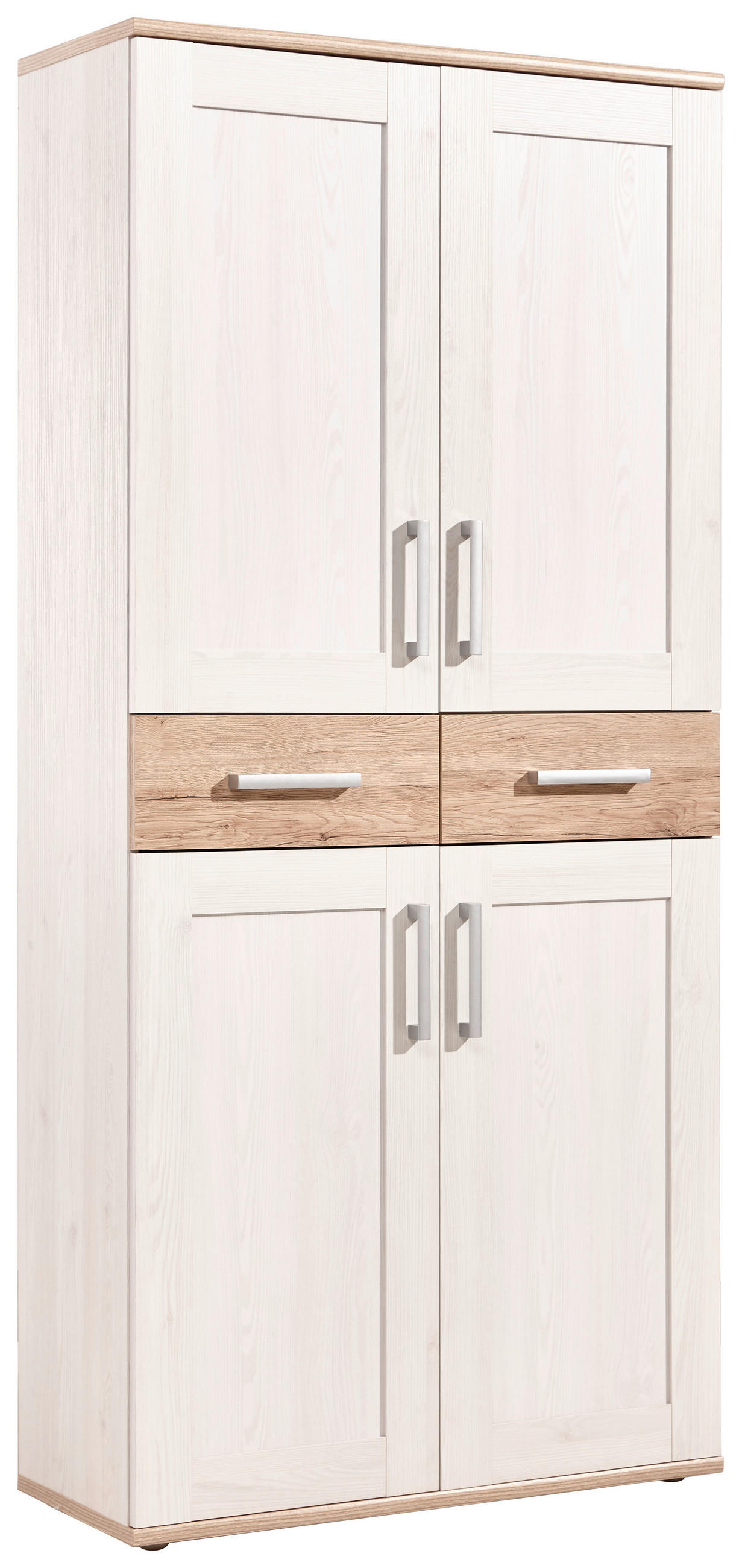 OMARA ZA ČEVLJE bela, barve hrasta - barve hrasta/bela, Design, umetna masa/leseni material (90/196/38cm) - Xora