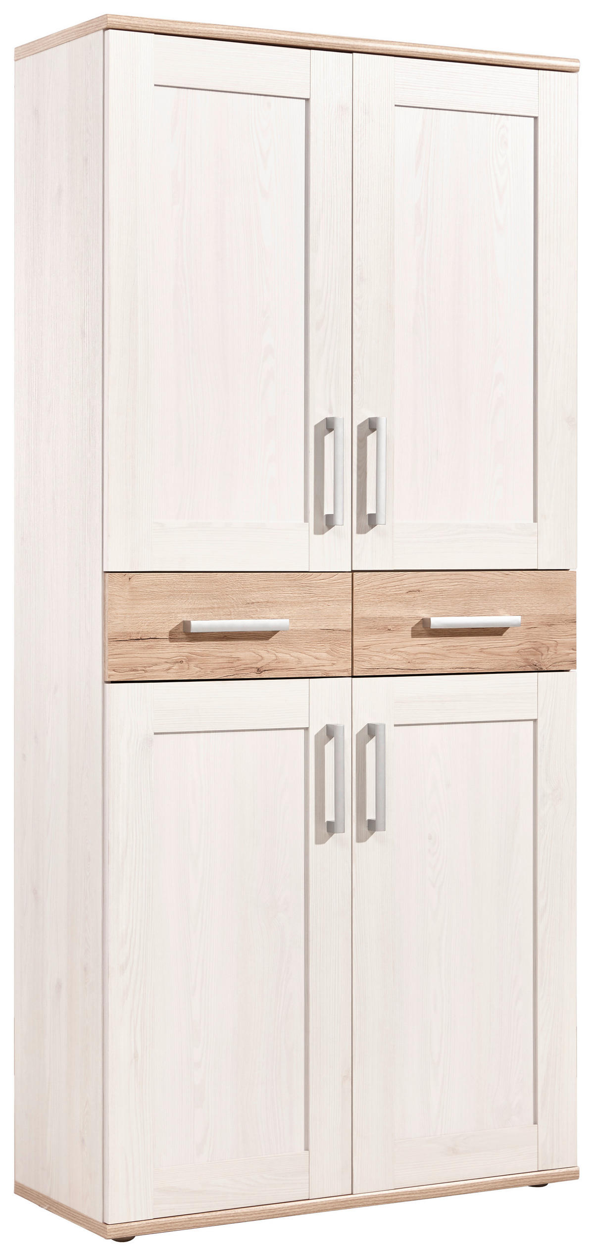 OMARA ZA ČEVLJE bela, barve hrasta - barve hrasta/bela, Design, umetna masa/leseni material (90/196/38cm) - Xora