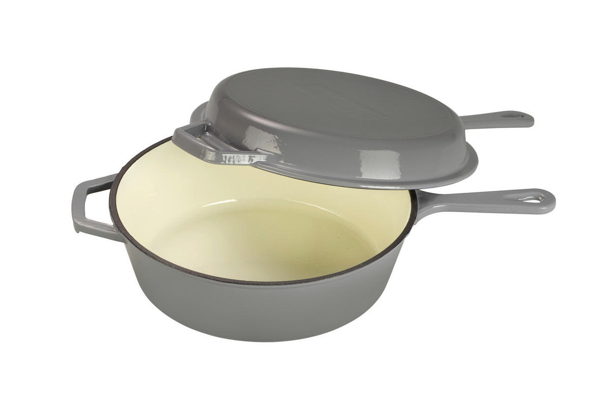 GRYT- OCH KASTRULLSET 2 delar  - grå, Basics, metall (26,5cm) - Echtwerk