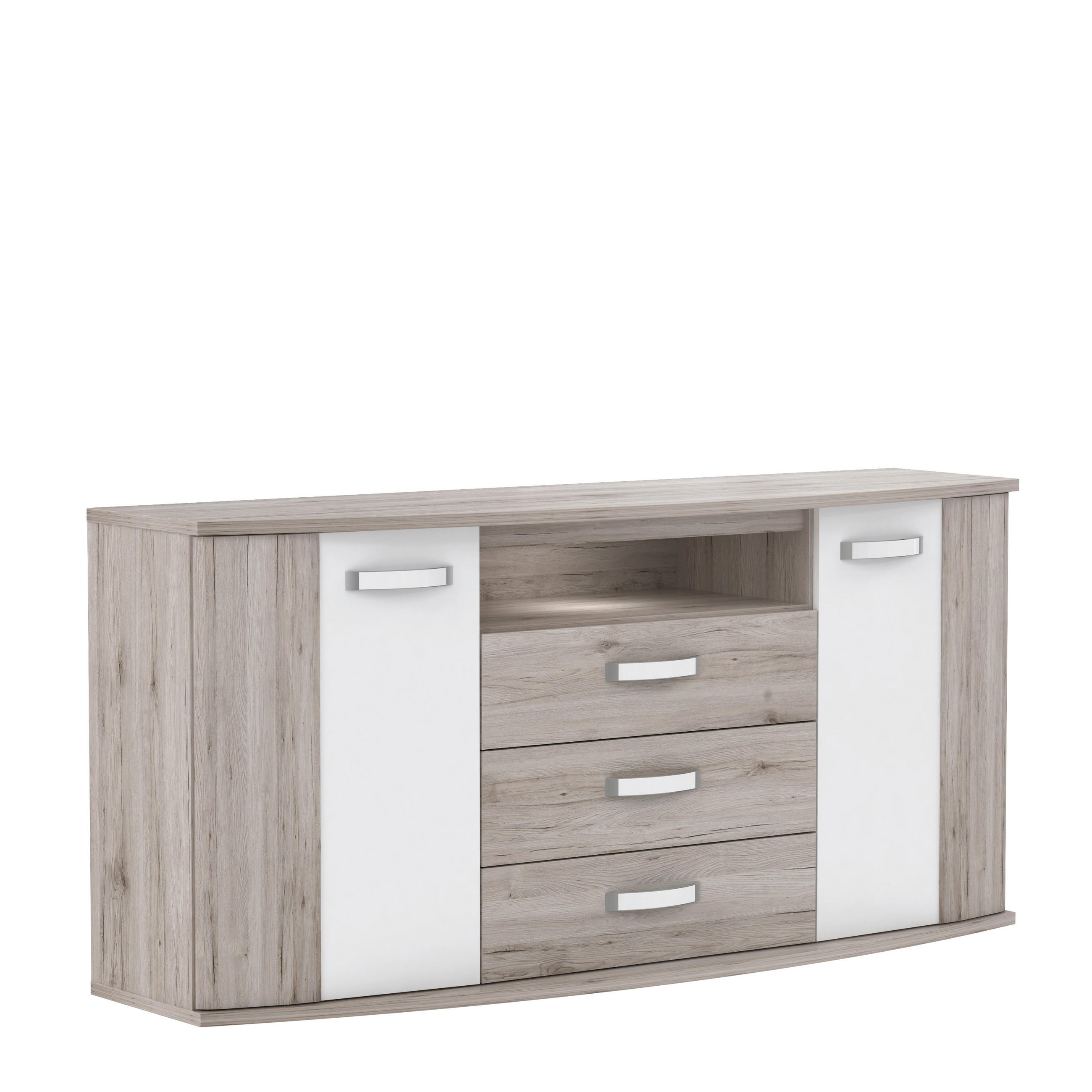 Komód 169,6/81,5/47,5 cm  - tölgyfa színű/fehér, Design, műanyag/faalapú anyag (169,6/81,5/47,5cm) - Xora