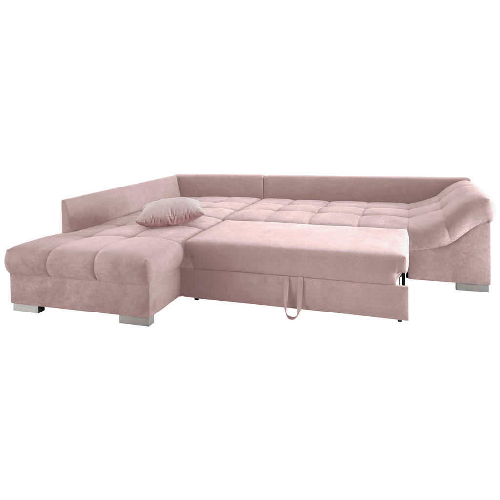 Thumbnail - Mid.you Eckschlafsofa, Rosa, Textil, Buche, 4-Sitzer, Füllung: Schaumstoff, 298x202 cm, Liegefunktion, Rücken echt, Armt...