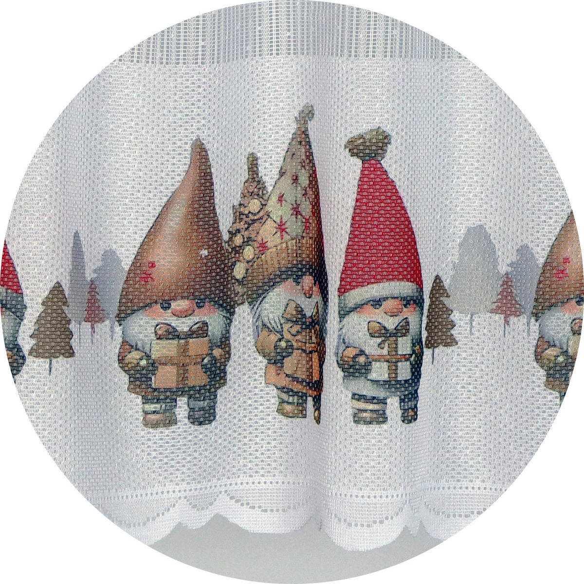KURZGARDINE   140/50 cm   - Hellbraun/Rot, Textil (140/50cm)