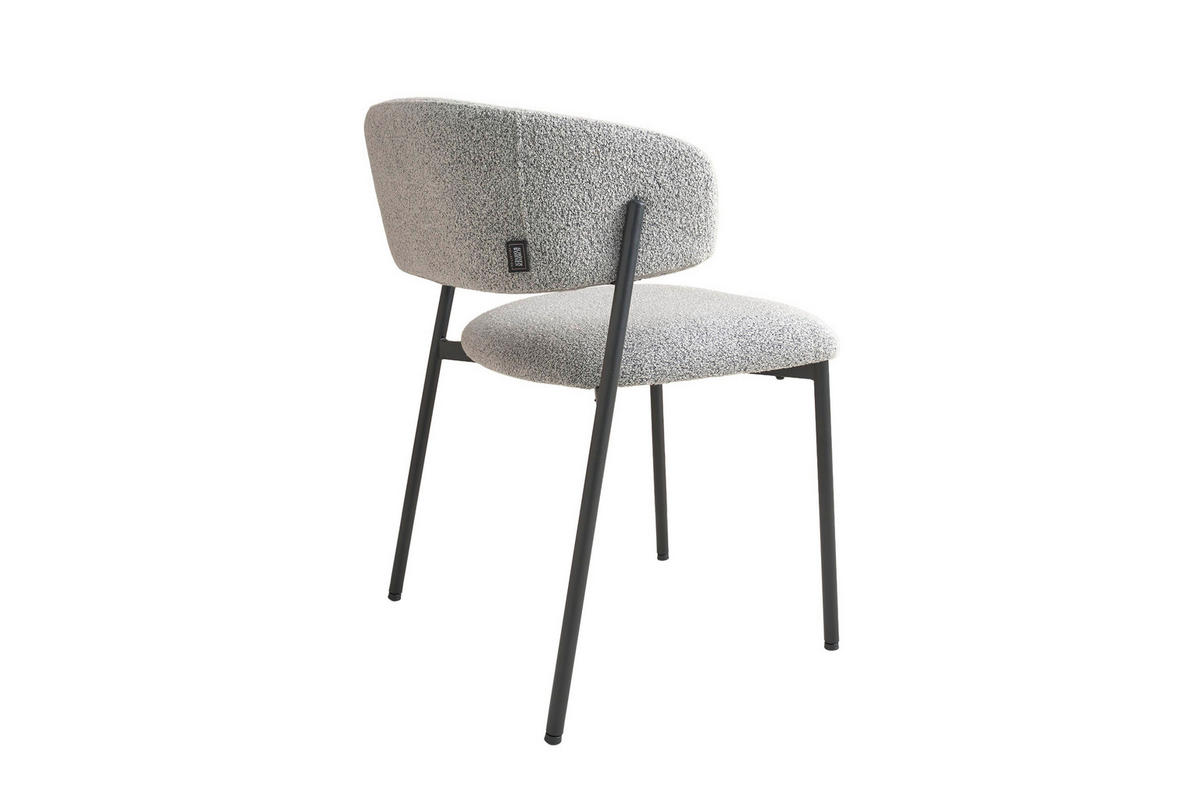 STUHL-SET 2 Stück  Bouclé  Grau  - Schwarz/Grau, MODERN, Textil/Metall (58/80/60cm) - Schöner Wohnen