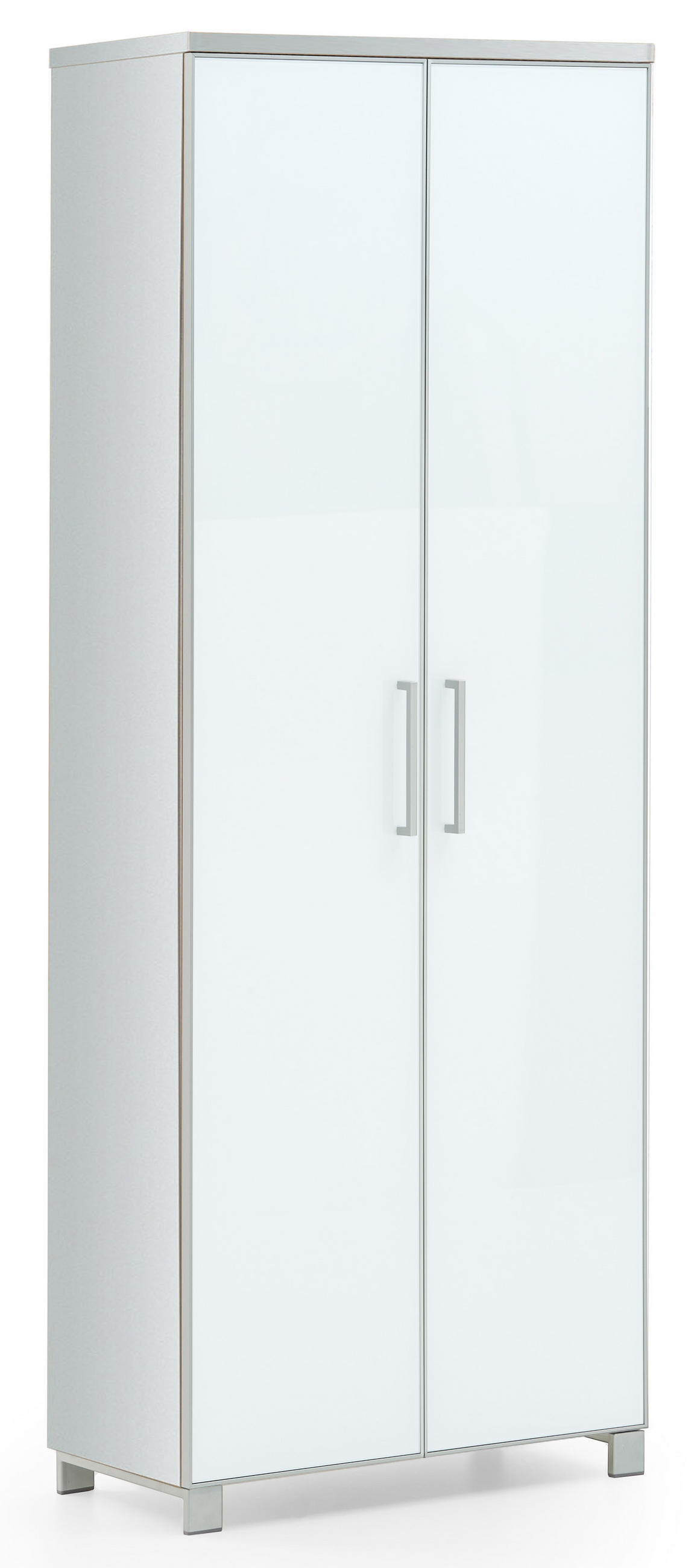 GARDEROBENSCHRANK 71/193/37 cm  - Chromfarben/Weiß, Design, Glas/Holzwerkstoff (71/193/37cm)