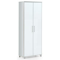 GARDEROBENSCHRANK Santina  in 71/193/37 cm  - Chromfarben/Weiß, Design, Glas/Holzwerkstoff (71/193/37cm)