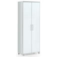 GARDEROBENSCHRANK 71/193/37 cm  - Chromfarben/Weiß, Design, Glas/Holzwerkstoff (71/193/37cm) - Novel