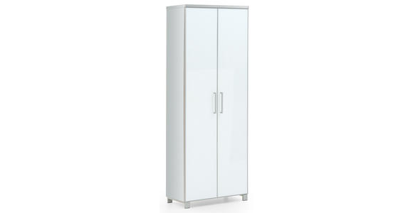 GARDEROBENSCHRANK 71/193/37 cm  - Chromfarben/Weiß, Design, Glas/Holzwerkstoff (71/193/37cm) - Novel